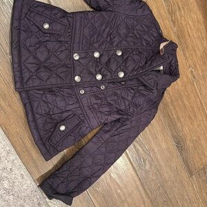 Burberry Kids Purple Quilted Raincoat
